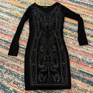 Say What Bedazzled Body Con Dress